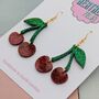 Glittery Cherry Earrings, thumbnail 4 of 4