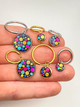 Disco Charm Hoop Earrings In Micro, Mini Or Small Size, 8 of 11
