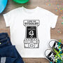 Arcade Player Fourth Birthday T Shirt, thumbnail 1 of 2