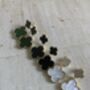 Emerald Green Four Leaf Clover Dangle Drop Earrings, thumbnail 5 of 5