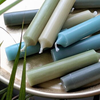 10 Mixed Short Dinner Candles | Spring Green And Yellow, 6 of 7