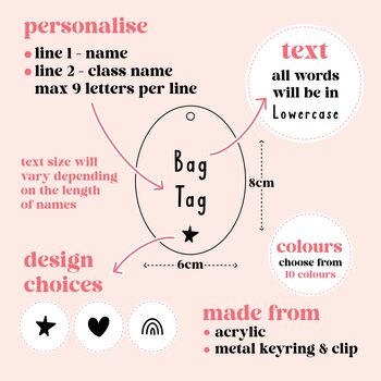 Personalised School Bag Name Tag, 4 of 7
