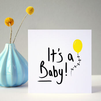 New Baby Card Blue Balloon, 3 of 10