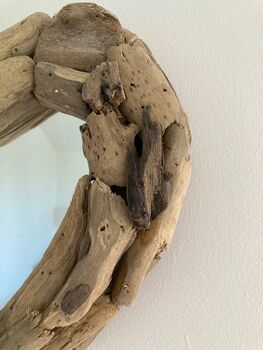 Driftwood Heart Wall Mirror – 30cm Nautical Style, 3 of 8