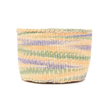 Zaidi: Green And Yellow Tie Dye Woven Storage Basket, 3 of 8