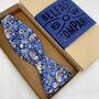 Liberty Self Tie Bow Tie In Navy Blue Strawberry Thief, thumbnail 1 of 3