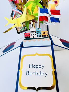 Dominican Republic Themed 3D Birthday Card, 4 of 8