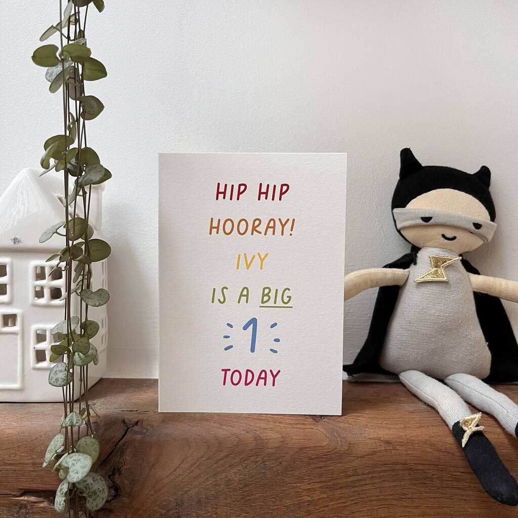 Personalised Hip Hip Hooray! Age Birthday Card, 1 of 2