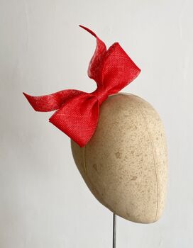 Sculptural Red Bow Fascinator 'Ava', 3 of 11