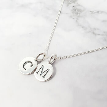 Initial Letter Personalised Charm Silver Necklace, 5 of 8