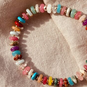 New Rainbow Agate Bead Bracelet, 3 of 5