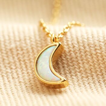 Opal Moon Charm Necklace, 3 of 11