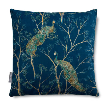Luxury Super Soft Velvet Cushion Peacock Blue With Optional Piping, 3 of 8