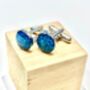 Blue Opal Cufflinks, thumbnail 3 of 5