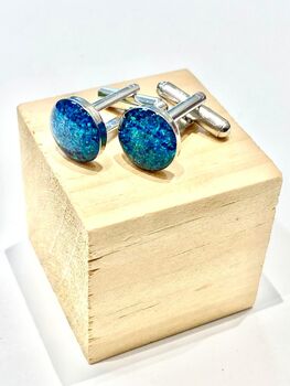 Blue Opal Cufflinks, 3 of 5