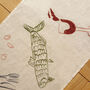 Patterned Linen Dinner Table Runner, thumbnail 2 of 3