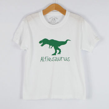 'Dinosaurus' Personalised Dinosaur Name Kid's T Shirt, 3 of 6