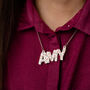 Personalised Festive Christmas Candy Cane Name Necklace, thumbnail 2 of 4