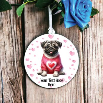 Personalised Pug Dog Love Decoration, 2 of 2