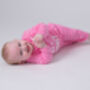 Baby Sleepsuit, Up All Night, Cotton Baby Grow, Gift Pink Or Grey, thumbnail 8 of 9