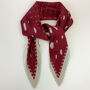 Red Polka Dot Pleated Silky Scarf, thumbnail 1 of 3