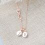 Rose Gold Infinity Necklace With Mini Disc, thumbnail 1 of 5