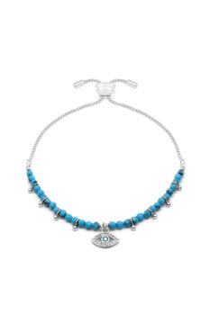 Brela Turquoise Blue Evil Eye Charm Bracelet, 4 of 6
