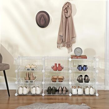 Diy Modular Shoe Rack With Metal Frame, 4 of 10