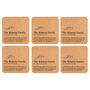 Set Of Six 'Personalised Family' Cork Coasters, thumbnail 3 of 3