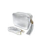 Silver Leather Crossbody Bag, thumbnail 2 of 6