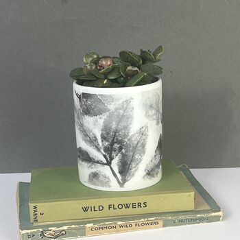 Personalised Leaf Print Ceramic Pot, 5 of 11