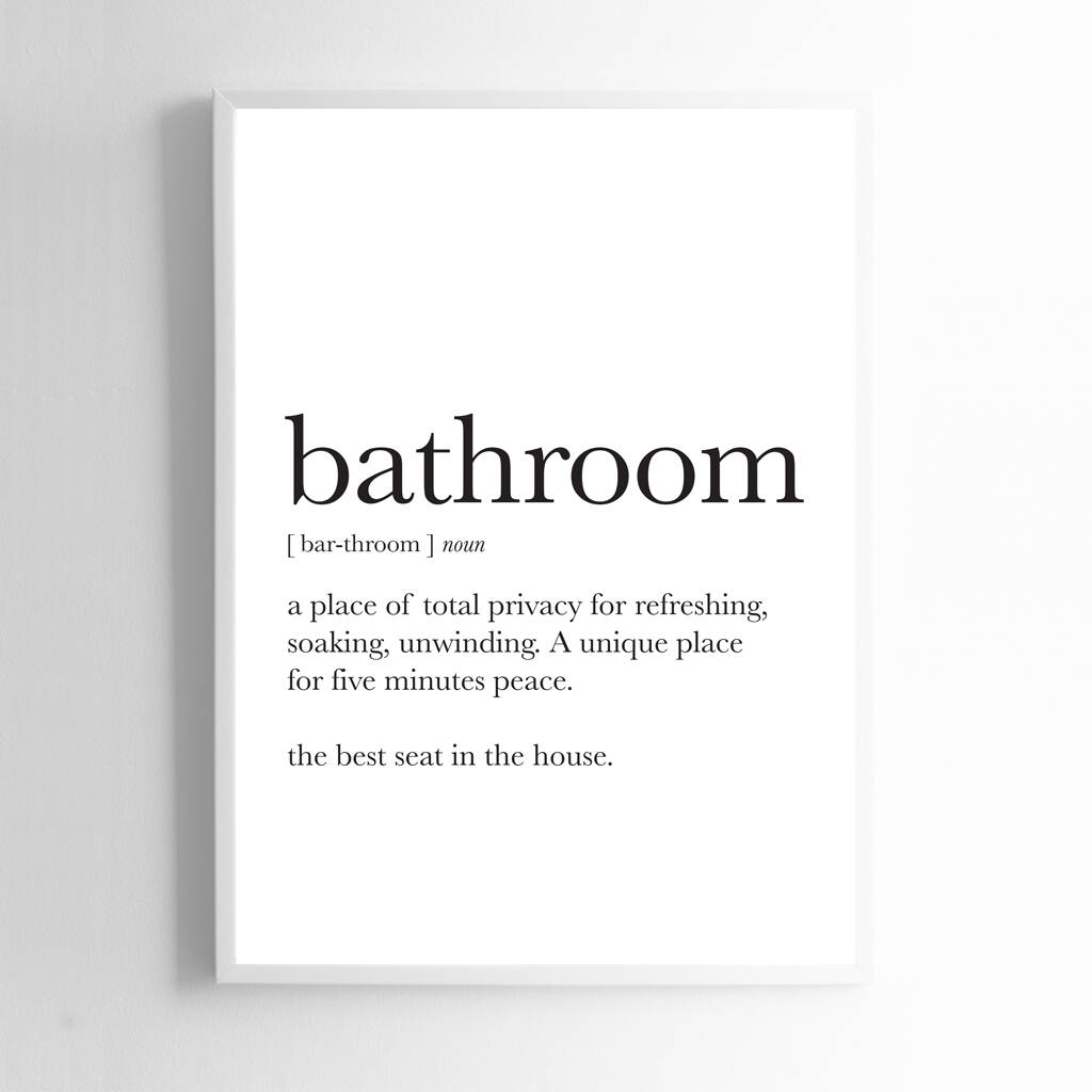 bathroom noun wall art print sign by liberty bee | notonthehighstreet.com