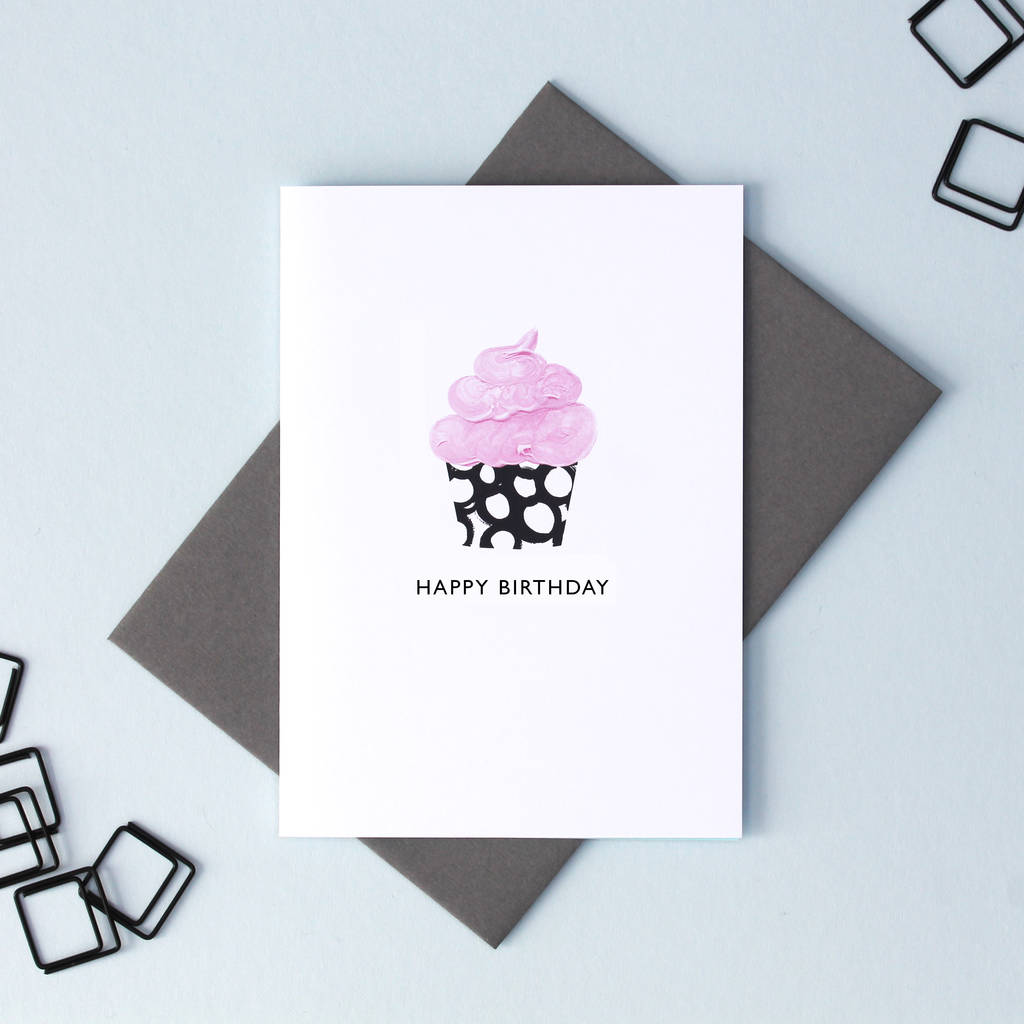 Download 'cupcake' Birthday Card By Mock Up Designs | notonthehighstreet.com