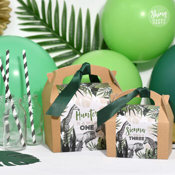 Personalised Mono Jungle Safari Birthday Party Gift Box, 4 of 7