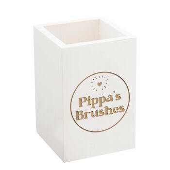 Personalised Make Up Brush Wooden Pot, 4 of 4