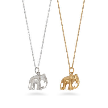 Elephant Pendant Necklace Gold Vermeil, 3 of 7