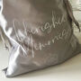 Personalised Cartoon Santa Stop Here Faux Fur Cuddle Cushion, thumbnail 7 of 7