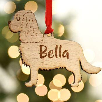 Cavalier Spaniel Personalised Wooden Dog Decoration, 6 of 6