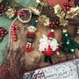 Handmade Felt Cheeky Elf Hanging Christmas Decoration, thumbnail 3 of 6