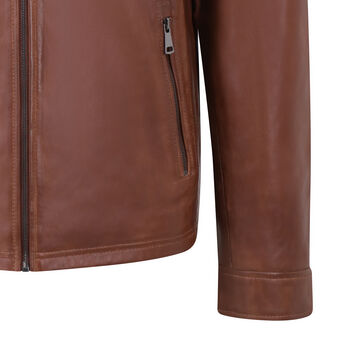 Men's Luxury Leather Biker Jacket, 8 of 11