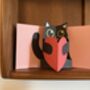 Handmade Cat Peaking Over Heart Pop Up Card, thumbnail 1 of 3