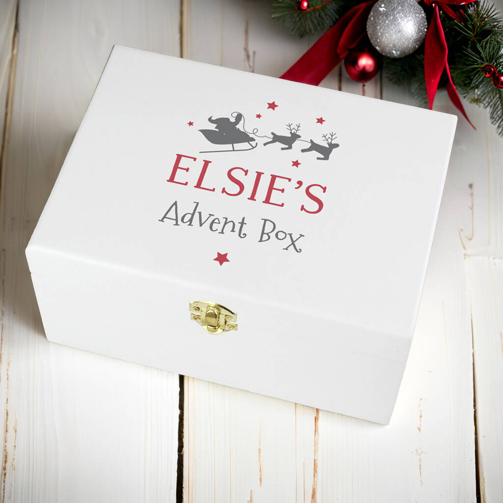 Personalised Christmas Eve White Wooden Box, 1 of 5