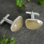 Natural Yellow Sapphire Cufflinks In Sterling Silver, thumbnail 3 of 3