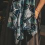 Blue Mix Ginkgo Leaf Print Scarf, thumbnail 3 of 3