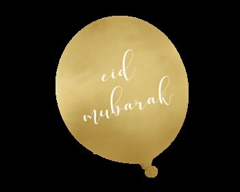 Eid Party Balloons 10pk White And Gold, 3 of 4