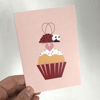 Ladybird And Cupcake Card, 2 of 4
