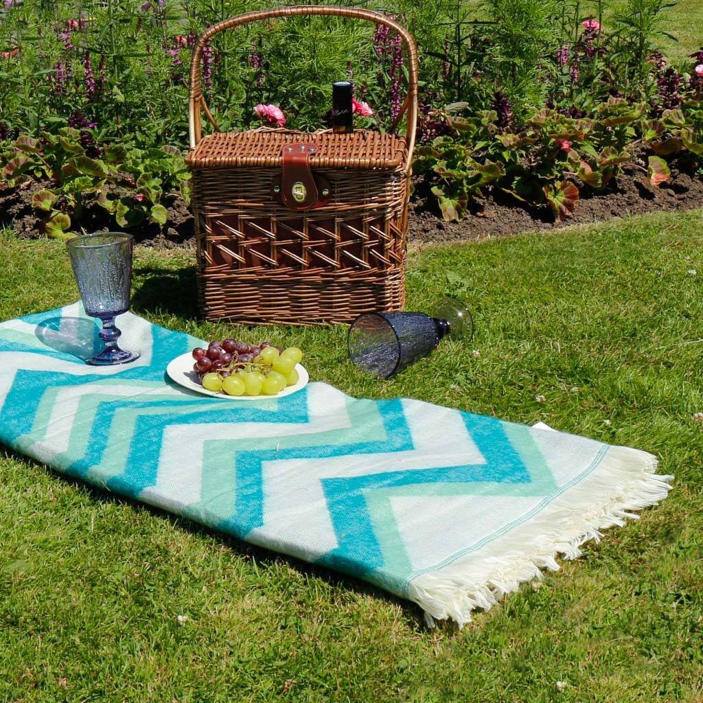 colourful picnic blanket