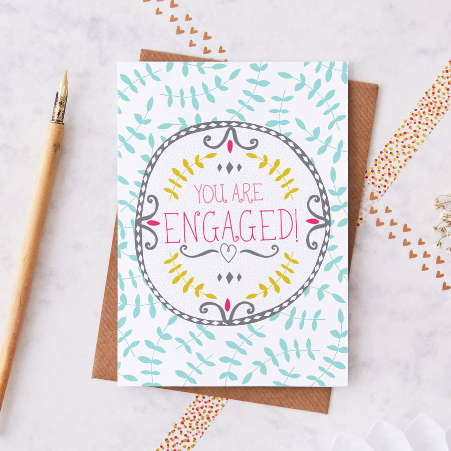 You Are Engaged Greetings Card By Jessica Hogarth | notonthehighstreet.com