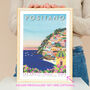 Positano, Italy Illustrated Travel Print, thumbnail 2 of 8