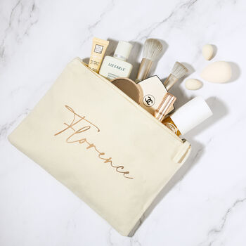 Personalised Canvas Name Zip Pouch, 2 of 4